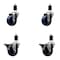 Service Caster 3.5'' Solid Poly Wheel Swivel 1-1/2'' Expanding Stem Caster Set 2 Brakes, 4PK SCC-EX20S3514-SPUS-2-PLB-2-112 - alternate 1